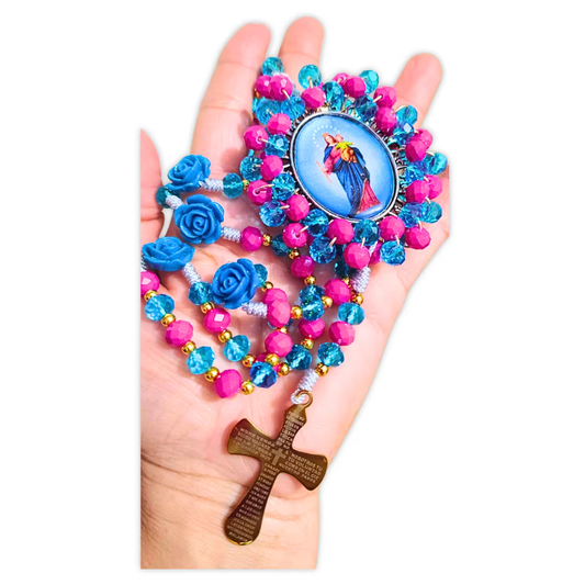 Rosario Virgen Maria Auxiliadora – Fucsia y Azul