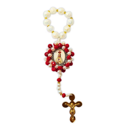 Denario Virgen Milagrosa – Blanco y Rojo