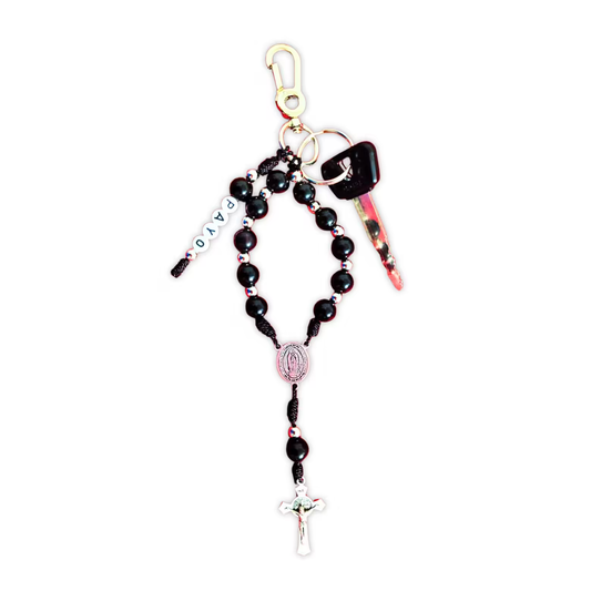 Llavero Virgen de Guadalupe – Negro Onix