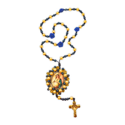 Rosario Virgen Maria – Azul Dorado