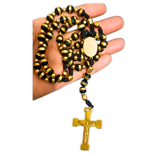 Rosario Virgen Milagrosa – Negro y Dorado