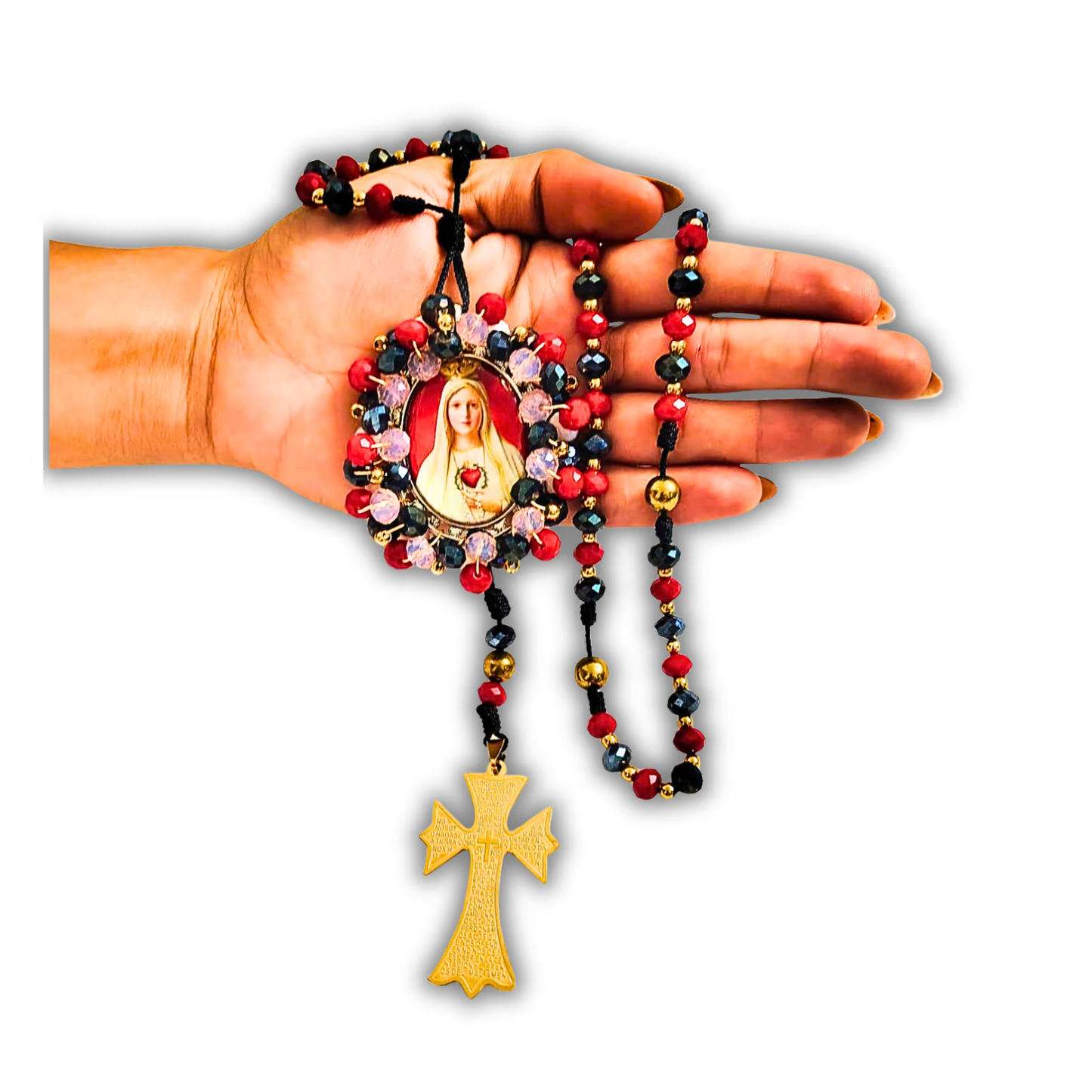 Rosario Virgen de Fatima – Negro y Rojo